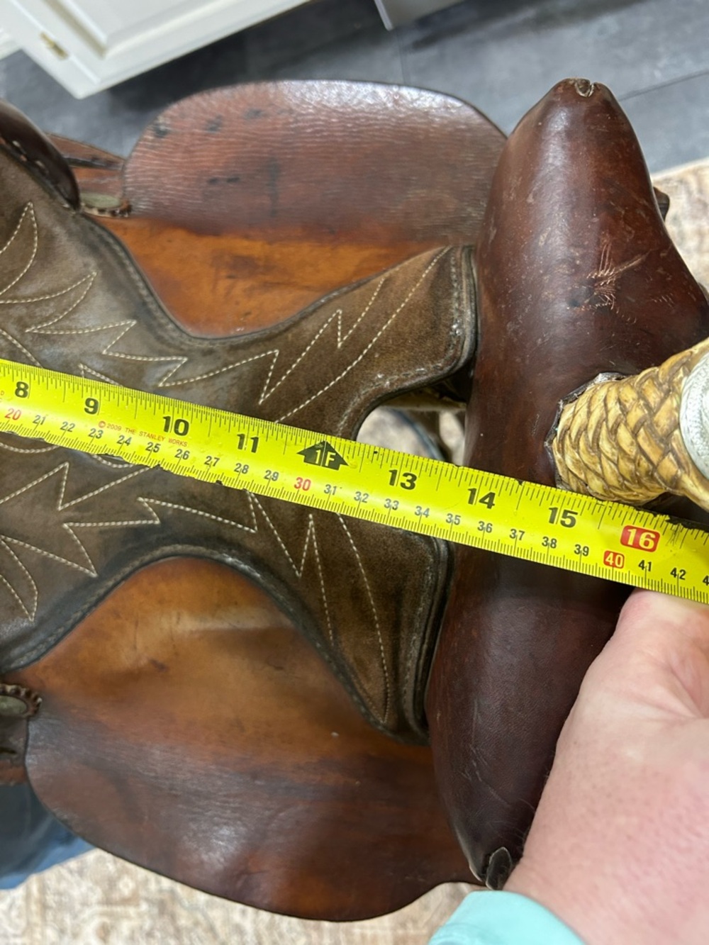 Vintage Youth Western Leather Saddle. 14” Seat. - Picture 16 of 16
